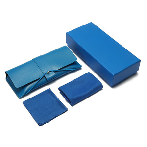 Ensemble d'emballage personnalisé pour <span class=keywords><strong>lunettes</strong></span> : Étui <span class=keywords><strong>en</strong></span> <span class=keywords><strong>cuir</strong></span> PU, chiffon doux et sac, boîtes portables de haute qualité avec logo personnalisé pour <span class=keywords><strong>lunettes</strong></span> de soleil - Product Image 1