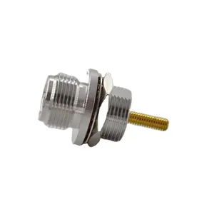 Conector de mamparo frontal hembra tipo N coaxial RF impermeable con pasador de rosca extendido de 12,5mm M * 4 Fábrica de alta calidad