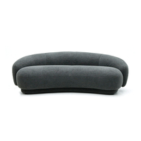 Canapé en tissu bouclé incurvé, style moderne minimaliste, ensemble modulaire en forme de croissant, garni de mousse, couleur crème, pour salon