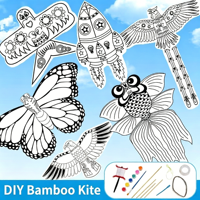Kit de cerf-volant à peindre soi-même Yuglow – Cerf-volant vierge à dessiner – Ensemble éducatif parent-enfant pour la peinture et le gribouillage – Cerf-volant artisanal fait main pour enfants