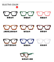 2025 Vintage bleu lumière bloquant femmes surdimensionné Rectangle lunettes lentille claire Rivet épais cadre à la mode ordinateur