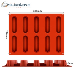 Moule à éclairs en silicone MUYULINS pour pâtisserie française, barre de cuisson pour biscuits, moule à gâteau - Product Image 1
