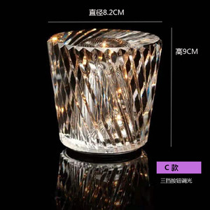Lampe d'ambiance en cristal rechargeable, créative, pour chambre à coucher, bureau, veilleuse - Product Image 5