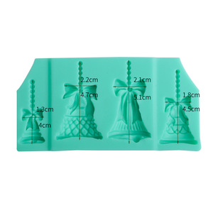 Christmas Bell Silicone <b>Mold</b> 4 Cavities Fondant Cake Decorating DIY Baking Candy Epoxy <b>Mold</b> - Product Image 5