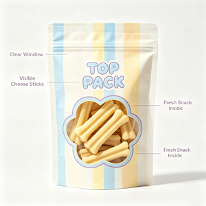 Bolsa con Cierre Zip Personalizada OEM de Grado Alimenticio con Ventana Transparente para Snacks de Bebé, Palitos de Queso para Niños Pequeños, Empaque de Alimentos para Niños - Product Image 3