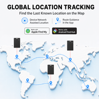 Traceur intelligent double système, localisateur d'objets ultra-mince de 1,75 mm avec recharge sans fil pour portefeuilles, clés, bagages, sacs et animaux de compagnie