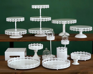 Decorazione elegante Set di supporto per <span class=keywords><strong>torta</strong></span> 6 pezzi supporto per Cupcake torte di frutta dolci piatto di <span class=keywords><strong>caramelle</strong></span> in metallo oro tavolo da Dessert Set - Product Image 3