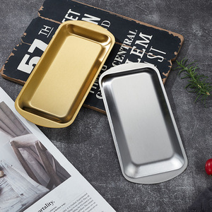 Bandeja Rectangular de Acero Inoxidable, Bañada en Oro, Apta para Lavavajillas, para Uso en Restaurantes y Barbacoas, 30x20cm - Product Image 3