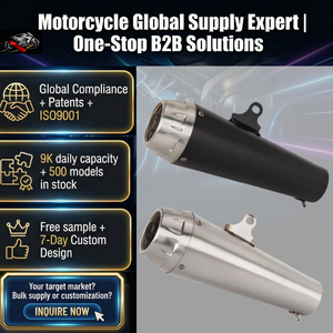 Tubo de Escape de Motocicleta de Acero Inoxidable Geométrico, Silenciador Modificado para <span class=keywords><strong>Kawasaki</strong></span> <span class=keywords><strong>ZX</strong></span>-4R, CFMOTO 675NK, Suzuki SV650 - Product Image 1