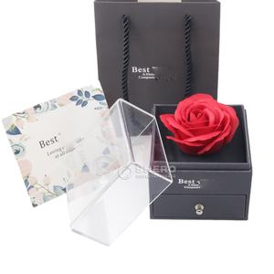 Caja de Joyería con Diseño de Cajón de Doble Capa para Almacenamiento de Lápiz Labial, Collar y Rosa Eterna para el Día de San Valentín - Product Image 1