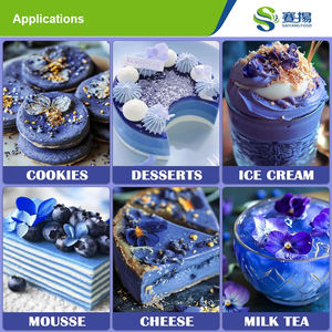 自有品牌OEM/ODM蝶豆花提取物蓝花粉纯天然着色剂蓝抹茶粉50g-200/袋 - Product Image 5