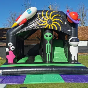 즐거운 재미있는 외계인 공간 테마 놀이 튀는 점프 성 판매 가격 콤보 바운스 풍선 마른 점피 주택