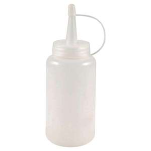 OEM fornitore OEM <span class=keywords><strong>ALIM</strong></span> 180cc bottiglia di plastica bianca spremuta olio salsa tappo ugello attaccato - Product Image 1