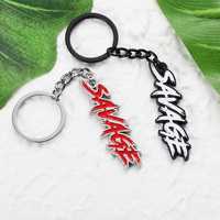 Porte-clés personnalisé avec logo du fabricant, en alliage de zinc émaillé, lettres gravées, pour streetwear, hip-hop, sacs, clés, cadeau