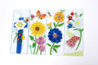 Portavelas de Pascua de Vidrio Fundido Hecho a Mano con Diseño de Cruz y Paloma, Rectangular, Exquisita Decoración Artística de Vidrio Fundido para Espacios Habitables