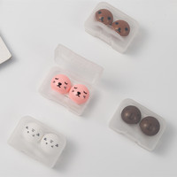 Ensemble d'étuis à lentilles de contact de dessin animé mignon avec pince à épiler et support Conception étanche pour enfants et adolescents Boîte conteneur Logo personnalisé