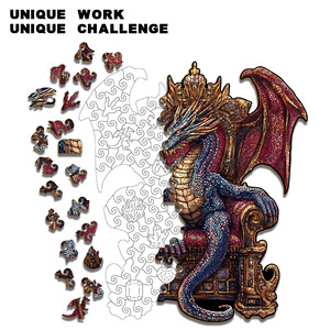 Tirelire en <span class=keywords><strong>bois</strong></span> Dragon Trône, puzzle unique, jouet original anti-stress - Product Image 2