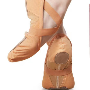 <span class=keywords><strong>Zapatillas</strong></span> <span class=keywords><strong>de</strong></span> <span class=keywords><strong>Ballet</strong></span> Marrones Elásticas con Suela Partida <span class=keywords><strong>de</strong></span> Lona para Niñas y Mujeres - Product Image 1