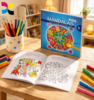Livre de coloriage mandala personnalisé pour enfants, reliure parfaite, impression couleur, livre éducatif écologique pour enfants