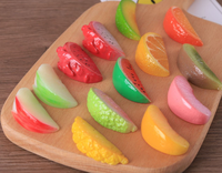 Groothandel Realistische Hars Fruitplakjes Platte Achterkant Cabochon Kawaii Miniatuur Watermeloen Kiwi Sinaasappel voor DIY knutselbenodigdheden