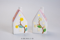 Adorables maisons de village en céramique style Art déco minimaliste, figurines de table mobiles, décoration intérieure, cadeau de remise de diplôme ou d'anniversaire