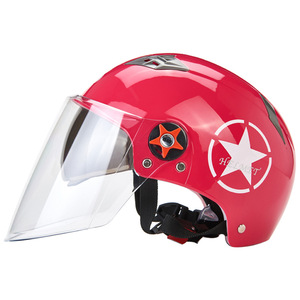 Casco Abierto para Scooter con Visera Larga Transparente, Diseño de Estrellas, Casco de Seguridad para Motocicleta Eléctrica - Product Image 3