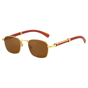 Gafas de Sol Vintage 2026 Unisex UV400, Montura Metálica Dorada de Diseño, <span class=keywords><strong>Lentes</strong></span> de PC Ligeras, Estilo <span class=keywords><strong>Vogue</strong></span> de Lujo, Logotipo Personalizado, Venta al Por Mayor - Product Image 1