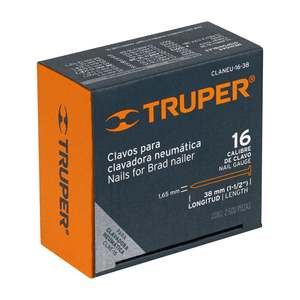 Truper CLANEU-16-38 2500 scatola di conteggio di 16 chiodi calibro 38mm per CLNE-16 - Product Image 1