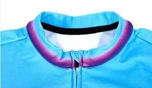 Vêtements de cyclisme personnalisables avec des couleurs dégradées bleu et violet, sensation de superposition, avec logo imprimé, maillot de cyclisme pour femmes et hommes, événements, route - Product Image 4
