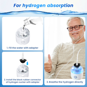 قارورة مياه زجاجية غنية بالهيدروجين H2 مؤين للمياه قارورة مياه الهيدروجين القابلة لإعادة الشحن مع جهاز الاستنشاق - Product Image 5