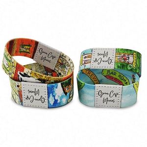 Bracelet en tissu élastique polyester tissé thermique RFID/NFC personnalisé avec logo sur mesure - Product Image 3