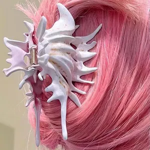 ニッチデザインヘアアクセサリー巻き貝ヘアピンサメクリップグラバー巻き貝形女性用大きな髪の爪クリップ