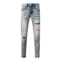 AM Brand Warehouse Wholesale Jeans Men Rock Revival Jeans Men's Slim Leg Jeans Paint for Men