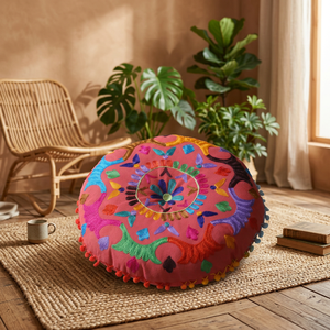 Asiento redondo bordado, cojín de suelo Tatami de meditación, decoración Floral para el hogar para uso en Hotel o Hospital - Product Image 2