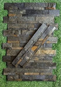 Revêtement rectangulaire en pierre naturelle en forme de Z Carreaux de placage de mur extérieur Revêtement mural Culture Produit en vrac fait à la main - Product Image 4