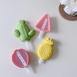 Reusable Food Grade <b>Silicone</b> Fruit-shaped Ice Cream Makers for Strawberries Pineapples Watermelons Cacti & Diamonds - Product Image 5