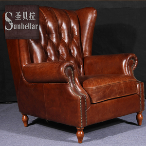 Hotel lounge sillón muebles de cuero de diseño nuevo sofá cómodo armados sentado silla - Product Image 6