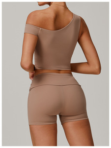 Top de Yoga Personalizado para <span class=keywords><strong>Mujer</strong></span>, Suave y Agradable al Tacto, de un Solo Hombro, con Relleno Extraíble, para Gimnasio y Entrenamiento - Product Image 6