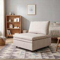 Modernes Mini-Freizeitsofa Einzelsitzer Stoff-Schlafsofa mit Matratze Klappbares Büro-Apartment Ausklappbares Schlafsofa