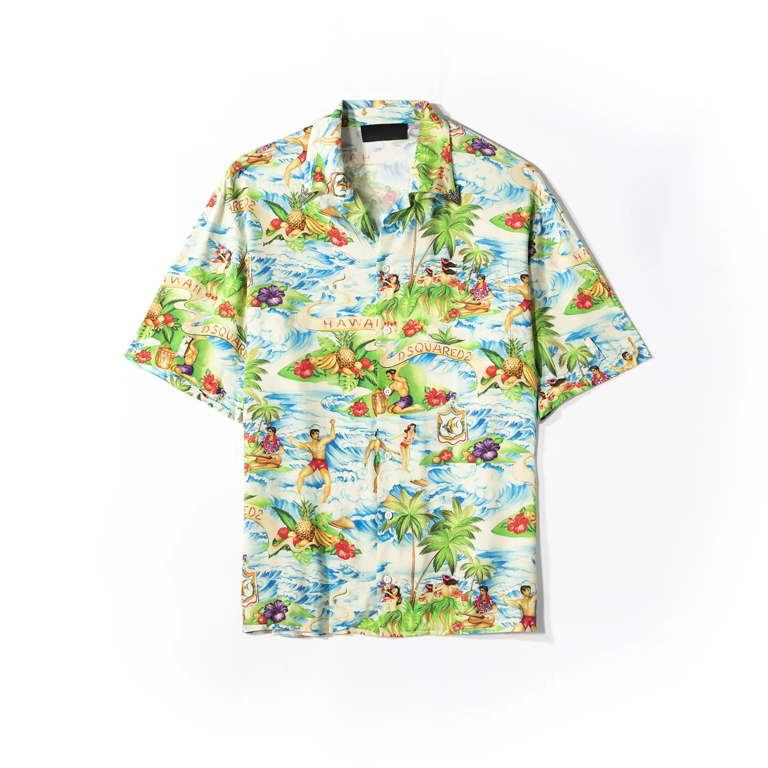 2022 OEM Service Wholesale Short Sleeve Custom Color Print Hawaiian Shirts Men