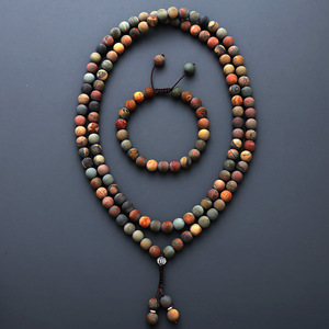 Collier de perles œil de tigre et turquoise, 108 perles, chapelet bouddhiste, long, unisexe, ensemble de bijoux tendance - Product Image 2