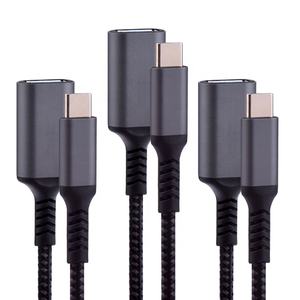 Placcato in oro Nylon intrecciato 2A 4.5mm tipo C a Usb femmina <span class=keywords><strong>cavo</strong></span> OTG per <span class=keywords><strong>tastiera</strong></span> - Product Image 3