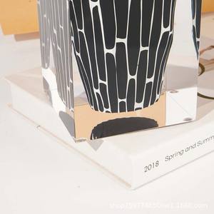 Geometric <b>Striped</b> Resin <b>Vase</b> Square 9x9x14cm 9x9x20cm 10x10x30cm 12x12x35cm Handmade Floral Display Tabletop Decor - Product Image 1