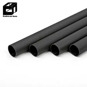 Factory High Quality 100% Customized Size Carbon Fiber Round Tubes Twill Glossy Or Matte Surface Carbon Fiber Tube Pipe