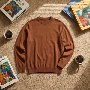 Old Money Style Minimalistischer Luxus-Baumwollstrickpullover Atmungsaktiv Hautfreundlich Weich Gemütlich Einfarbig Frühling - Product Image 4