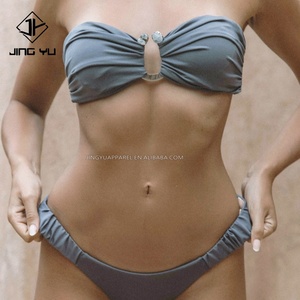 High Quality Designer <b>Bathing</b> Suits Custom Swimwear Woman Bikini Set Custom Bikini Vendor Crinkle Stretch Bikini - Product Image 1