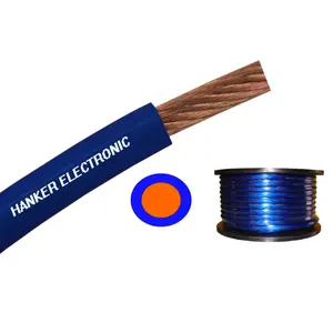 Blue 100% OFC BC CCA 1/0 AWG Car Audio Power Battery Cable for Unmatched Performance and Longevity