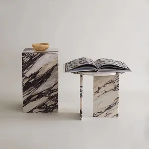 Marble T Frame marble Side Table for Coffee Store