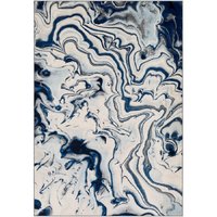 Tapis moderne bleu personnalisé avec motif nœuds océaniques