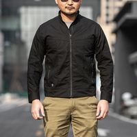 Veste d'extérieur homme printemps-automne unie non tissée à col montant et fermeture éclair